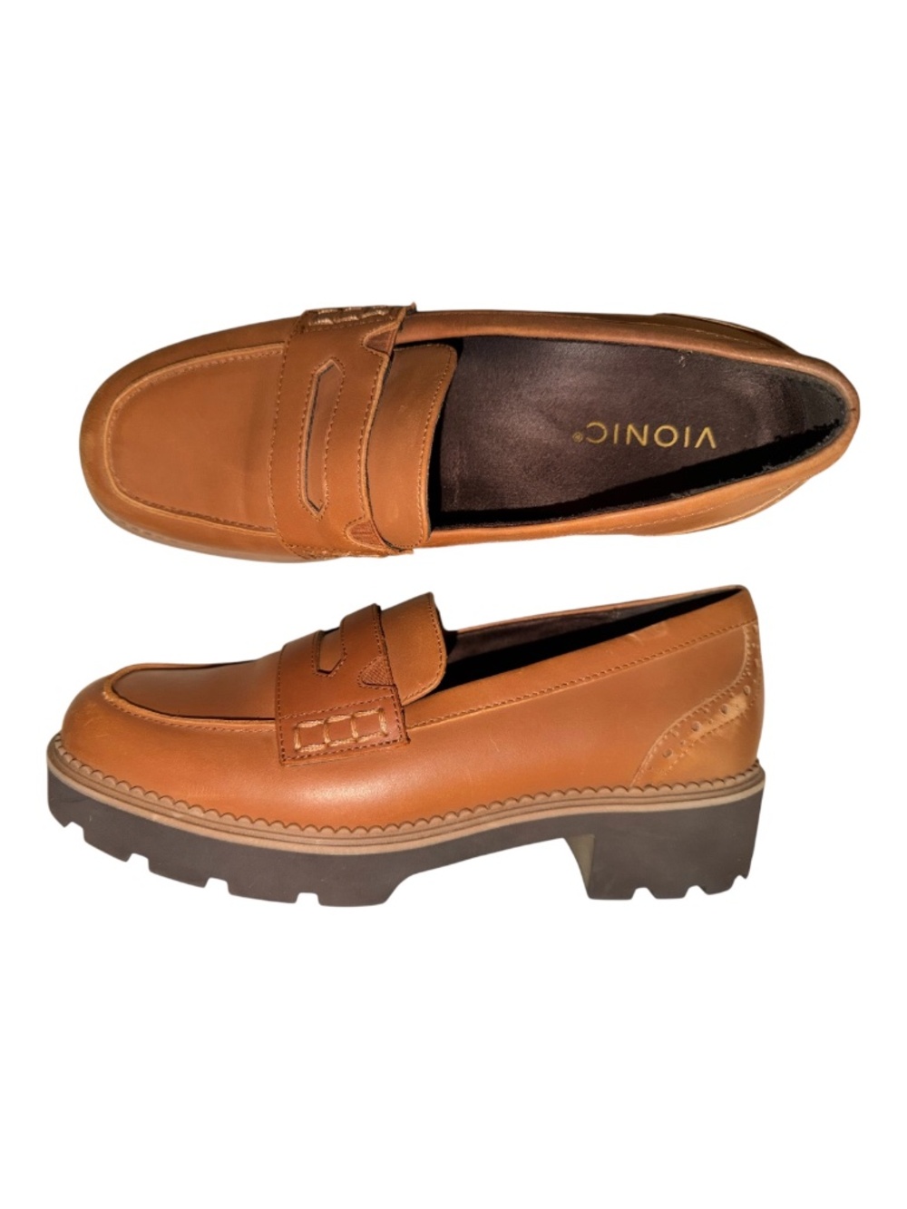 Vionic Brown Fillmore Loafers 9 - Picture 1 of 5